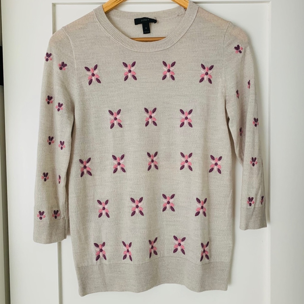 Jcrew Tippi Sweater with Embroidered Details